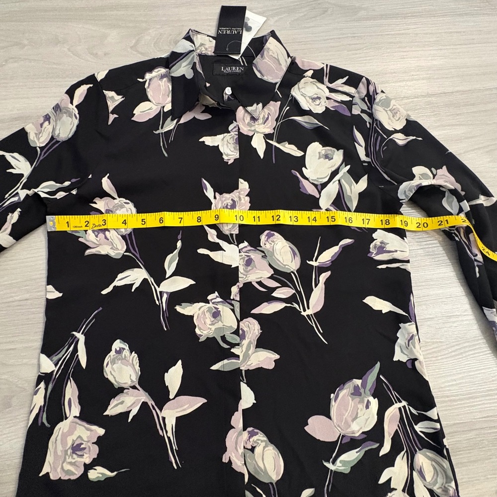 Lauren Ralph Lauren Shirt Women Floral Button Down Long Sleeve Blouse Size S NWT - Picture 6 of 16